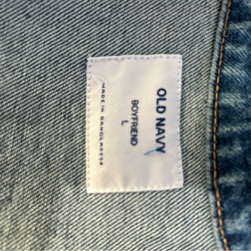 Old Navy Blue Jean Jacket with Harley-Davidson Patch - Picture 5 of 5